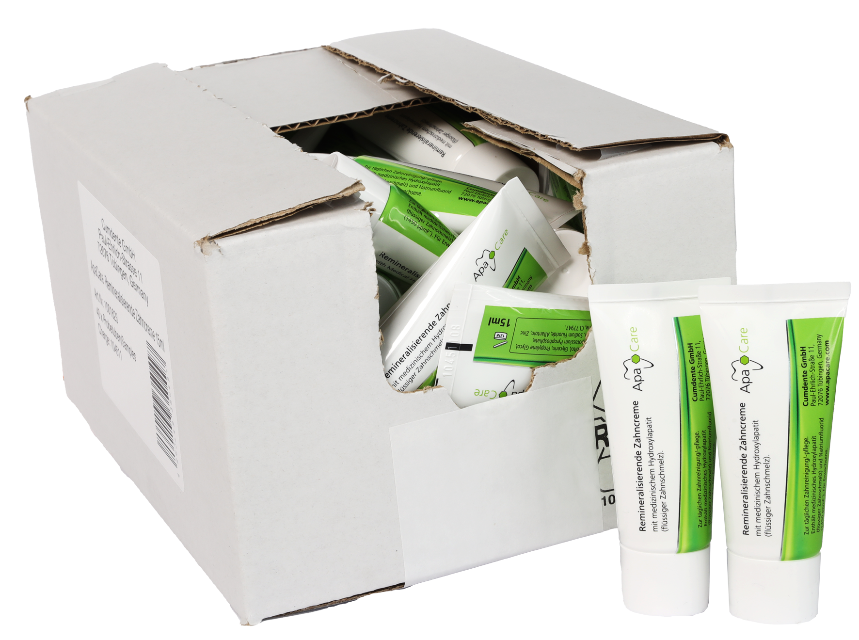 Promotieverpakking remineraliserende tandpasta 27 stuks.